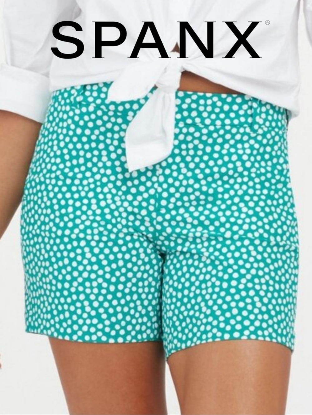 🆕️ SPANX Sunshine Shorts 6" Polka Dot Kelly Green